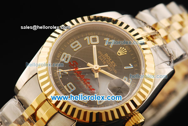 Rolex Datejust Oyster Perpetual Automatic Movement Steel Case with Gold Bezel and Two Tone Strap-Lady Model - Click Image to Close